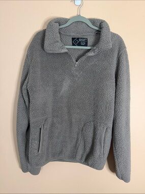 BSP Women’s Light Gray Sherpa Quarter-Zip Pullover